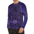 Purple Hamsa Hand Print Men's Long Sleeve Rash Guard
