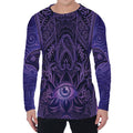 Purple Hamsa Hand Print Men's Long Sleeve T-Shirt