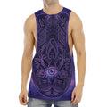 Purple Hamsa Hand Print Men's Muscle Tank Top