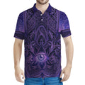 Purple Hamsa Hand Print Men's Polo Shirt