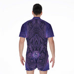 Purple Hamsa Hand Print Men's Rompers