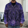 Purple Hamsa Hand Print Men's Shirt Jacket