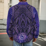 Purple Hamsa Hand Print Men's Shirt Jacket