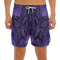 Purple Hamsa Hand Print Men's Split Running Shorts