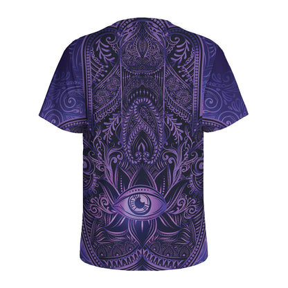 Purple Hamsa Hand Print Men's Sports T-Shirt