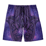 Purple Hamsa Hand Print Men's Swim Trunks