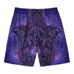 Purple Hamsa Hand Print Men's Swim Trunks