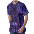 Purple Hamsa Hand Print Men's Velvet T-Shirt