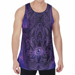 Purple Hamsa Hand Print Men's Velvet Tank Top