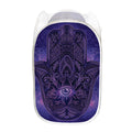 Purple Hamsa Hand Print Mesh Laundry Hamper