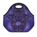 Purple Hamsa Hand Print Neoprene Lunch Bag