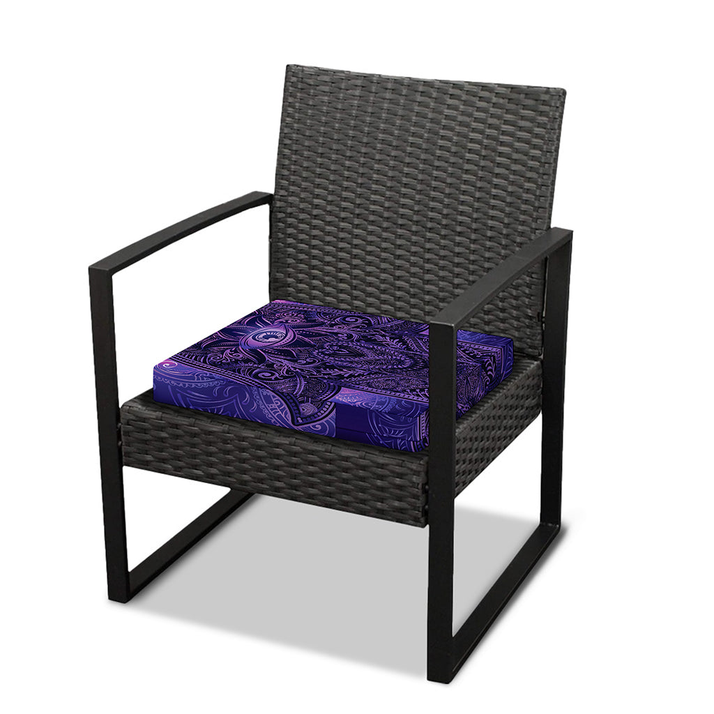 Purple Hamsa Hand Print Outdoor Seat Cushion Cover