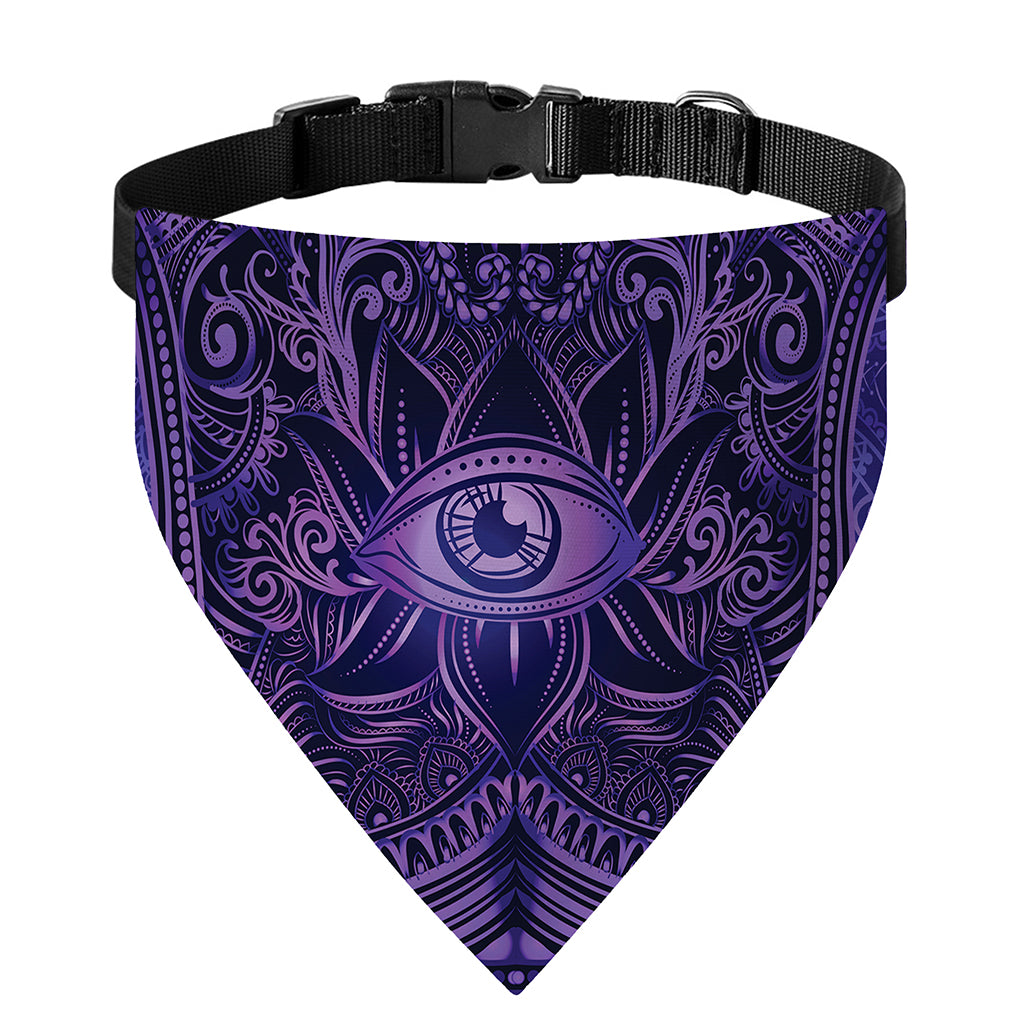 Purple Hamsa Hand Print Over The Collar Dog Bandana