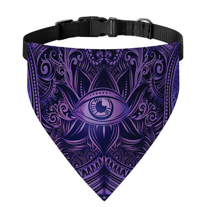 Purple Hamsa Hand Print Over The Collar Dog Bandana