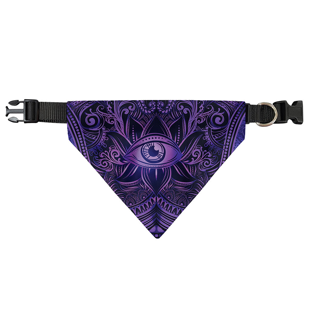 Purple Hamsa Hand Print Over The Collar Dog Bandana