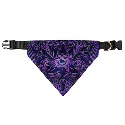 Purple Hamsa Hand Print Over The Collar Dog Bandana