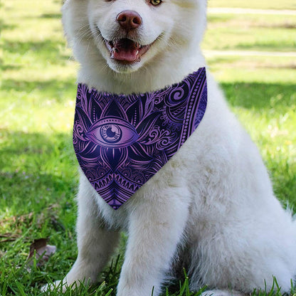 Purple Hamsa Hand Print Over The Collar Dog Bandana