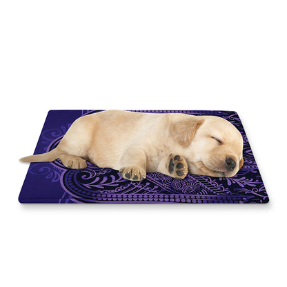 Purple Hamsa Hand Print Pet Cooling Mat Cover