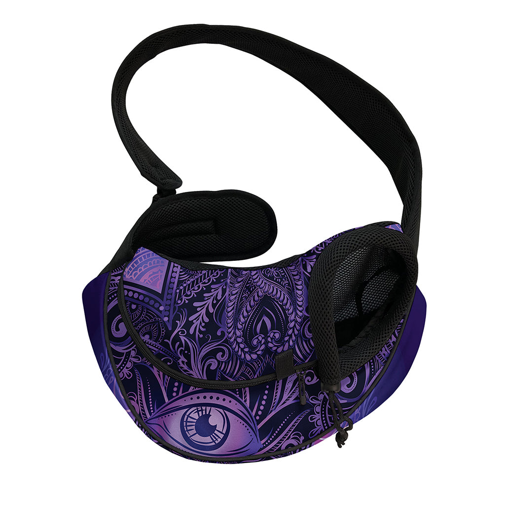 Purple Hamsa Hand Print Pet Sling Carrier