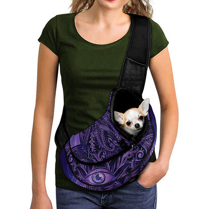 Purple Hamsa Hand Print Pet Sling Carrier