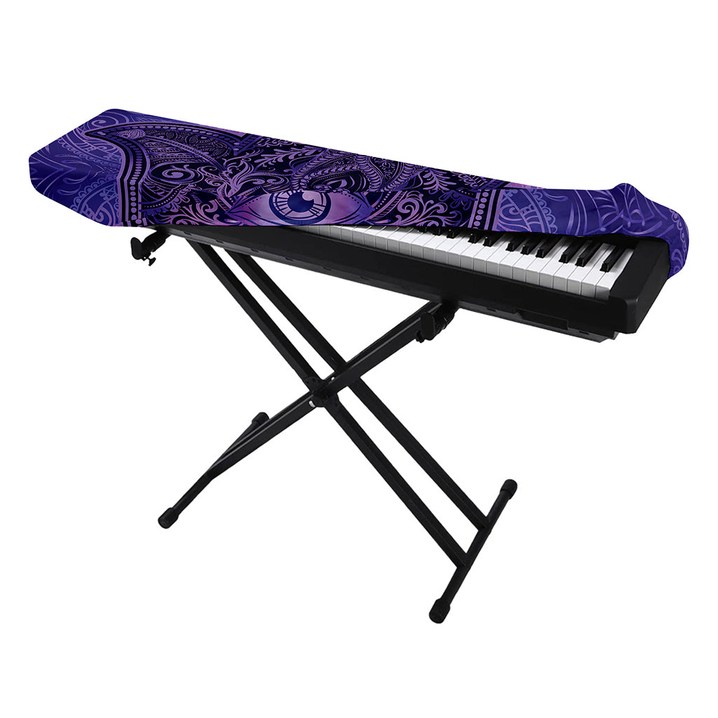 Purple Hamsa Hand Print Piano Keyboard Cover