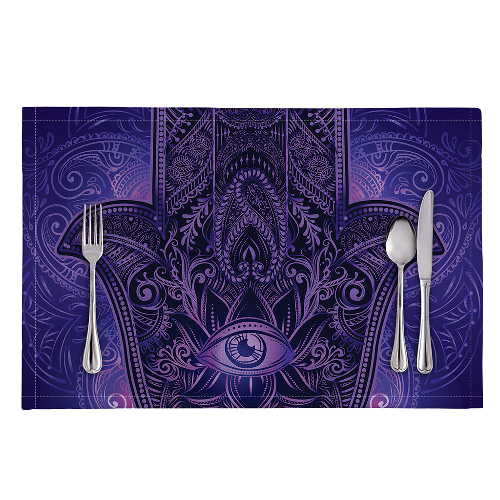 Purple Hamsa Hand Print Placemat