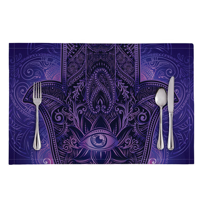 Purple Hamsa Hand Print Placemat