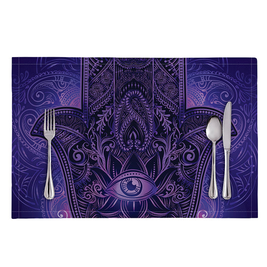 Purple Hamsa Hand Print Placemat