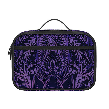 Purple Hamsa Hand Print Portable Lunch Bag
