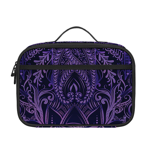 Purple Hamsa Hand Print Portable Lunch Bag