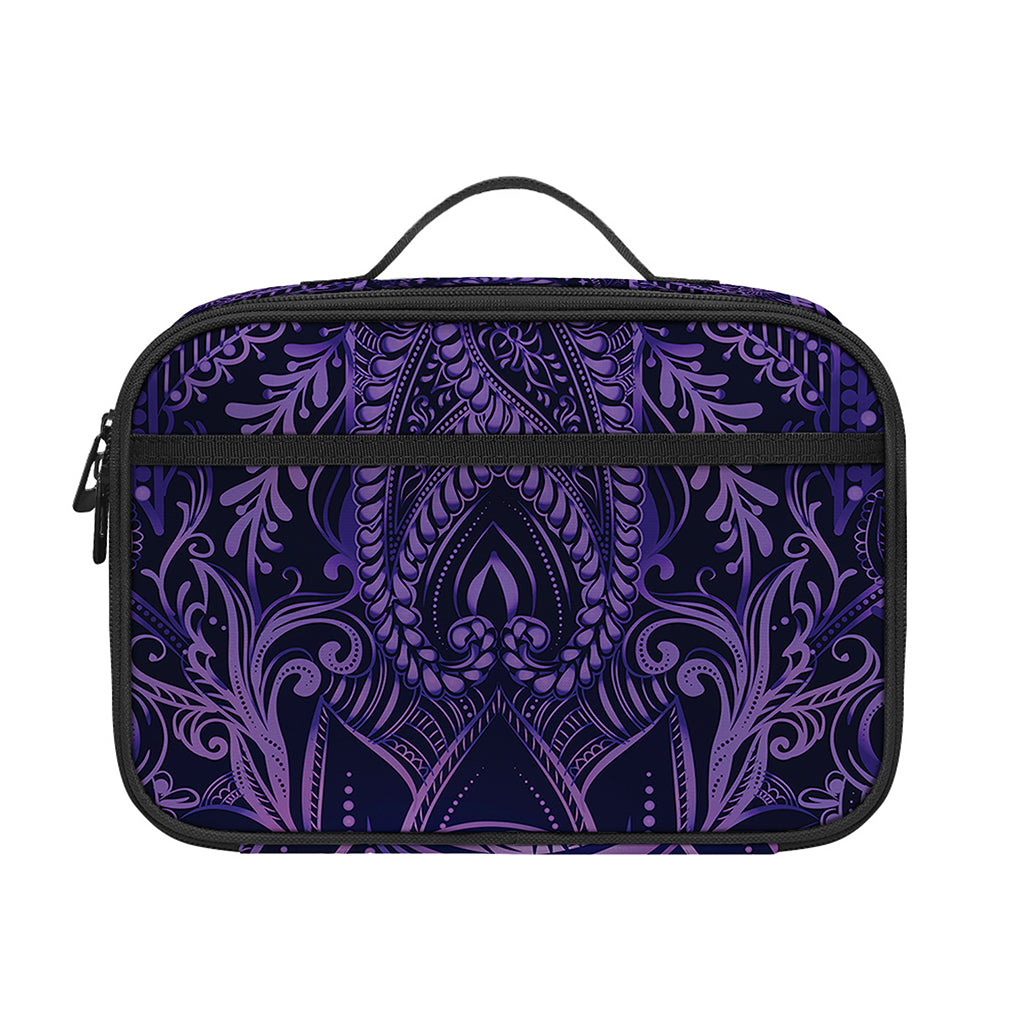 Purple Hamsa Hand Print Portable Lunch Bag