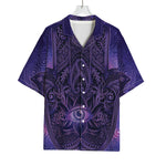 Purple Hamsa Hand Print Rayon Hawaiian Shirt