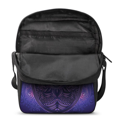 Purple Hamsa Hand Print Rectangular Crossbody Bag