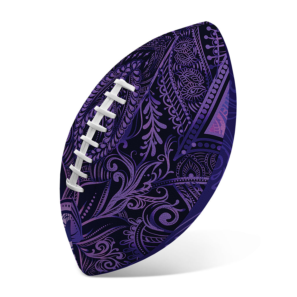 Purple Hamsa Hand Print Rugby Ball