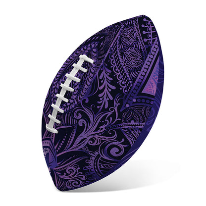Purple Hamsa Hand Print Rugby Ball