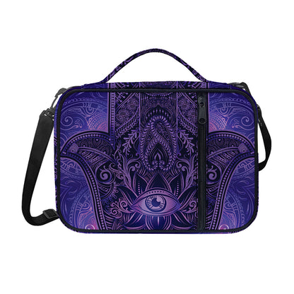 Purple Hamsa Hand Print Shoulder Strap Bible Bag