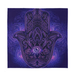 Purple Hamsa Hand Print Silk Bandana