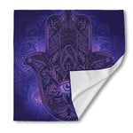 Purple Hamsa Hand Print Silk Bandana
