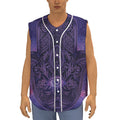 Purple Hamsa Hand Print Sleeveless Baseball Jersey
