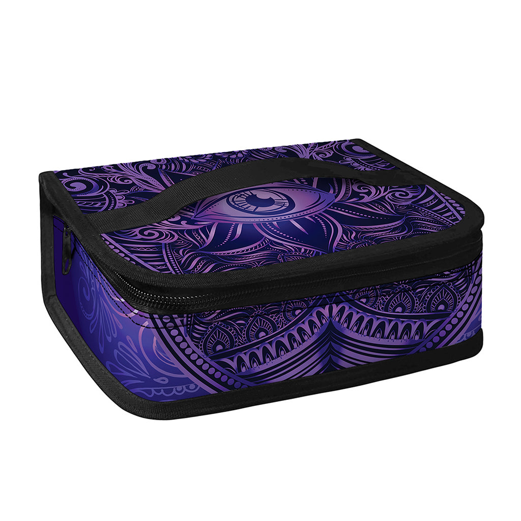 Purple Hamsa Hand Print Small Lunch Bag