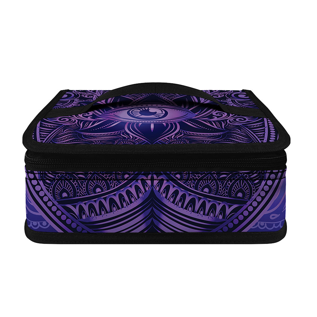 Purple Hamsa Hand Print Small Lunch Bag