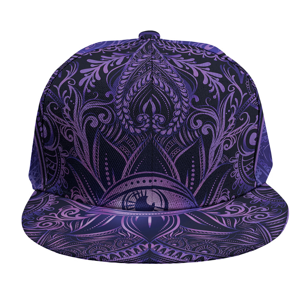 Purple Hamsa Hand Print Snapback Cap