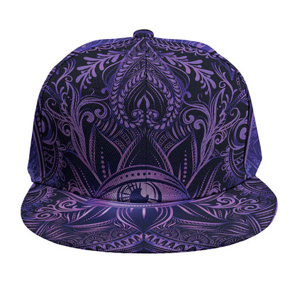 Purple Hamsa Hand Print Snapback Cap