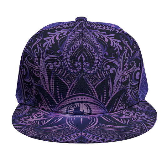 Purple Hamsa Hand Print Snapback Cap