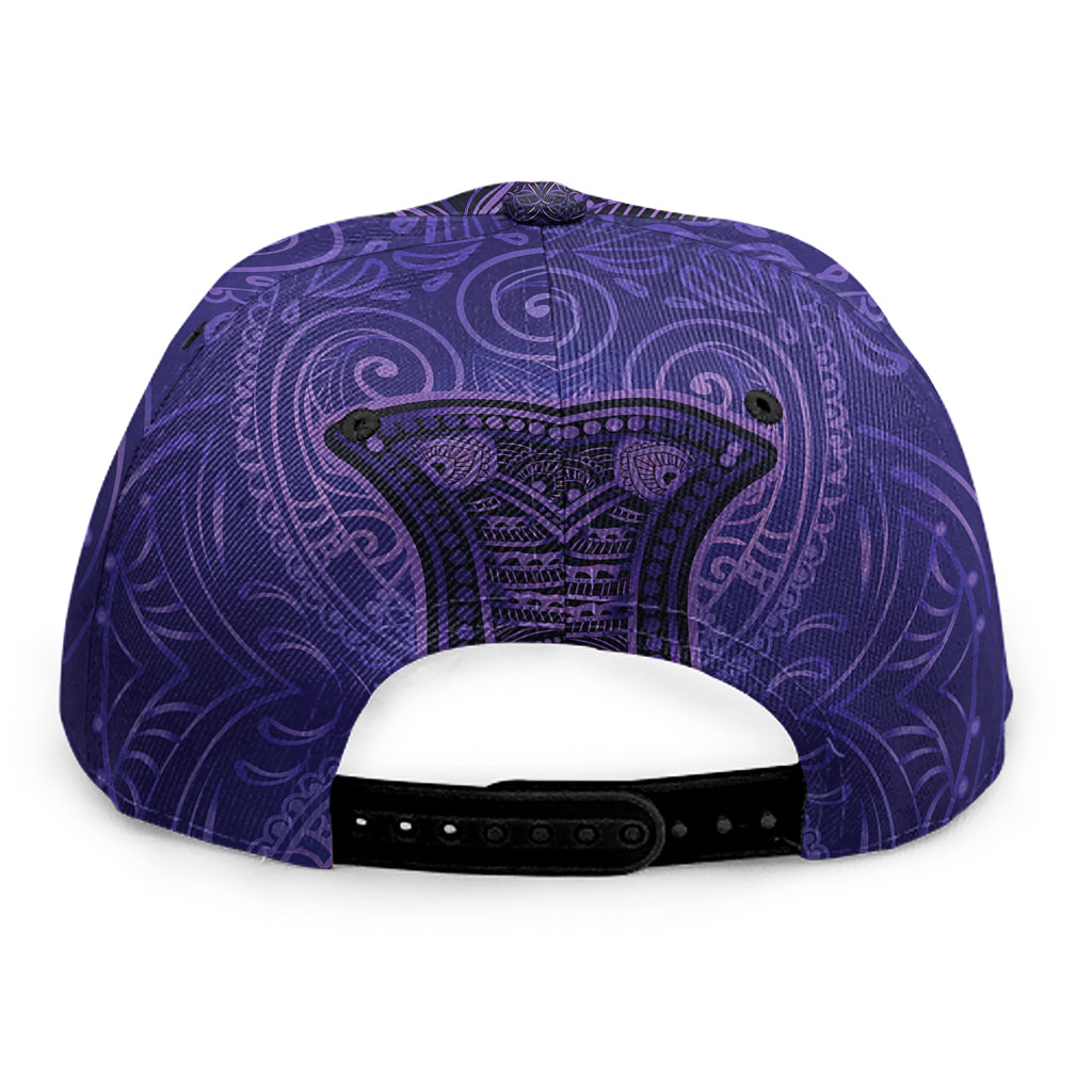 Purple Hamsa Hand Print Snapback Cap