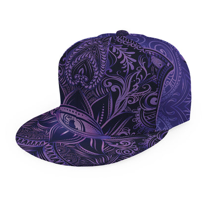 Purple Hamsa Hand Print Snapback Cap