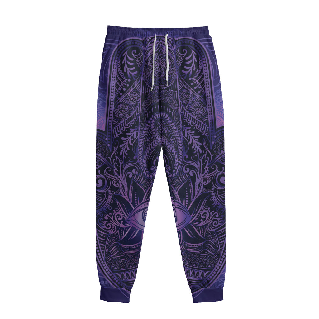 Purple Hamsa Hand Print Sweatpants