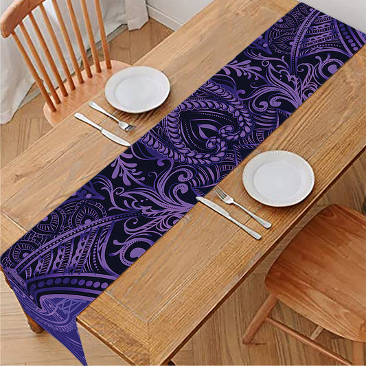 Purple Hamsa Hand Print Table Runner