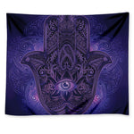 Purple Hamsa Hand Print Tapestry
