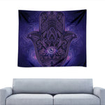 Purple Hamsa Hand Print Tapestry